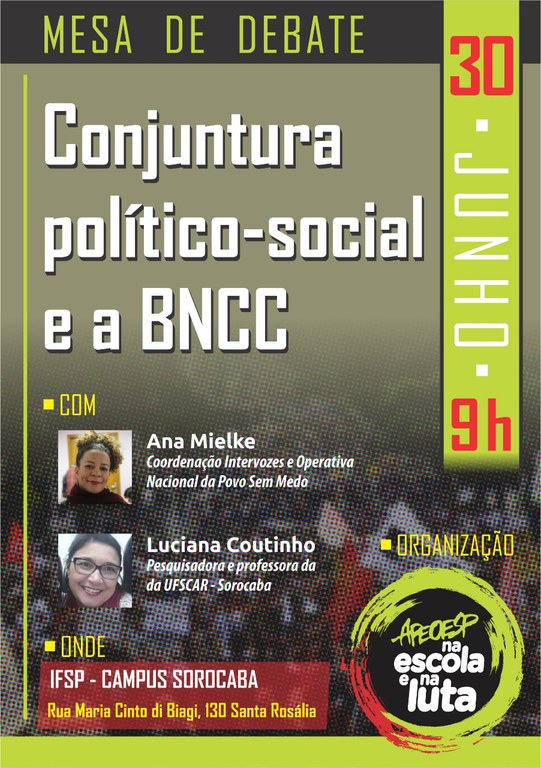 MESA DE DEBATE: Conjuntura político-social e a BNCC