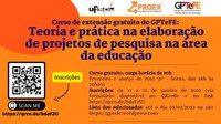 Chamada ao curso gratuito na UFSCar Sorocaba:  “TEORIA E PRÁTICA NA ELABORAÇÃO DE PROJETOS DE PESQUISA NA ÁREA DA EDUCAÇÃO”