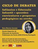 Convite para o terceiro encontro do ciclo de debates - Infâncias e Educação Infantil: perspectivas em pesquisas e formação docente