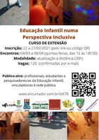 NÚCLEO DE EDUCAÇÃO E ESTUDOS DA INFÂNCIA (UFSCar campus Sorocaba) PROMOVE CURSO COM A TEMÁTICA DA EDUCAÇÃO INFANTIL NUMA PERSPECTIVA INCLUSIVA